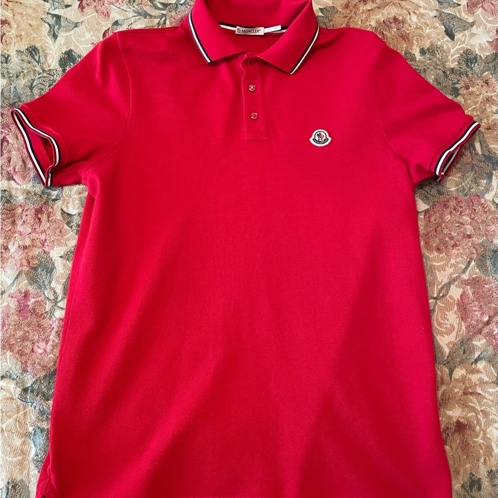 Moncler Polo Shirt Mens Size Medium Red